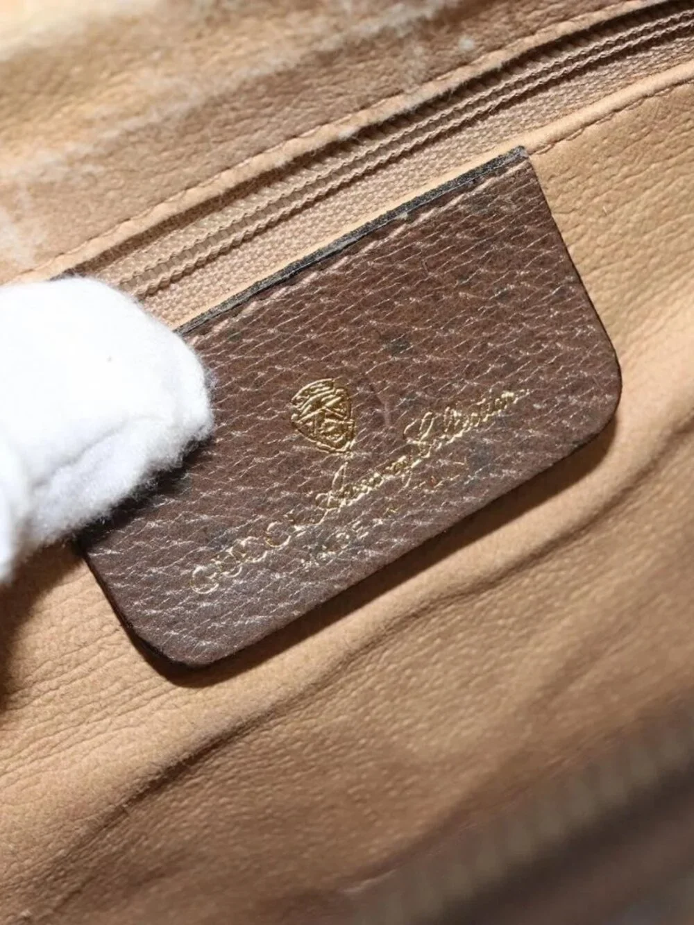 GUCCI GG Supreme Web Sherry Line Boston Bag PVC Beige Gold 24 02 007 Auth ka2825 - Picture 10 of 16